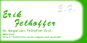 erik felhoffer business card